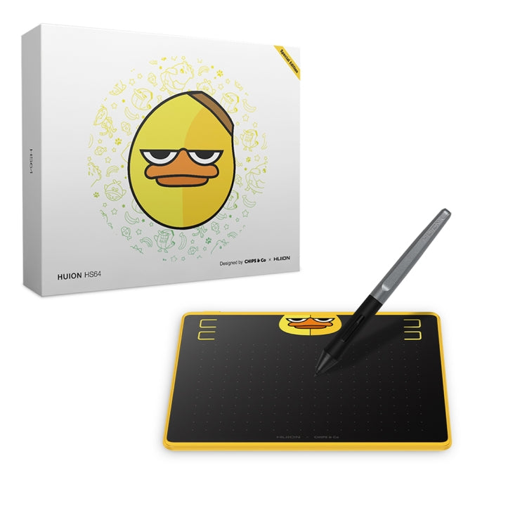 HUION HS64 Chips Edición especial 5080 LPI Tableta de dibujo artístico con bolígrafo sin batería para divertirse, HS64