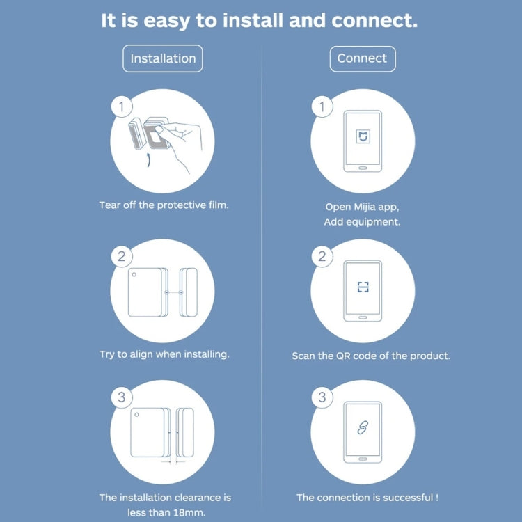 Mini sensor inteligente de ventana de puerta Xiaomi original para dispositivos Xiaomi Smart Home Suite, con el uso de puerta de enlace multifuncional Xiaomi (CA1001)