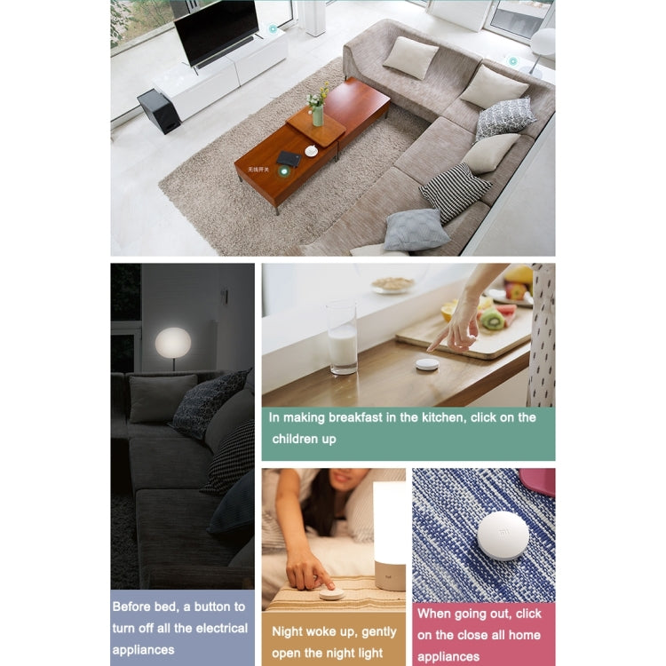Mini interruptor inalámbrico inteligente Xiaomi Mijia original para dispositivos Xiaomi Smart Home Suite, con el uso de puerta de enlace multifuncional Xiaomi (CA1001)