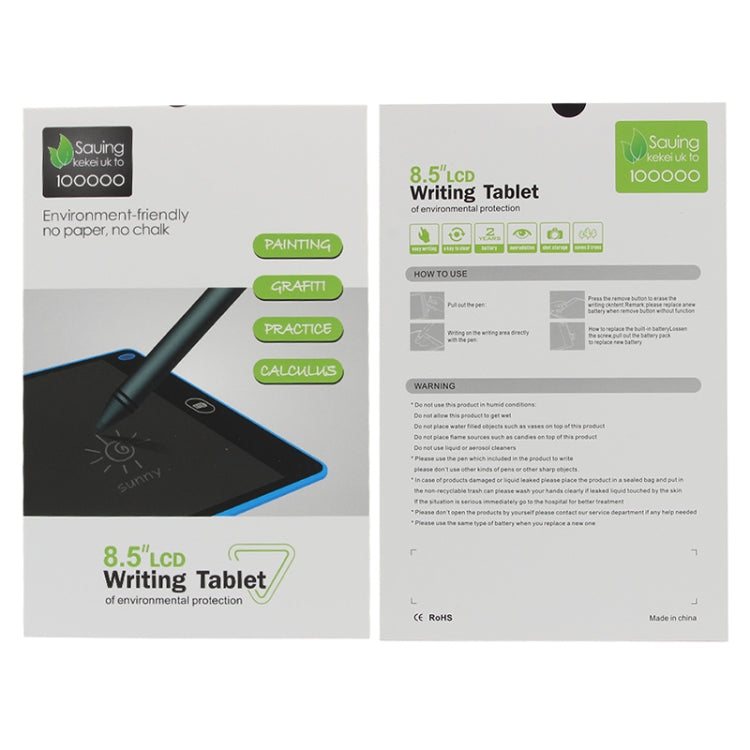 Tableta de escritura LCD portátil de 8,5 pulgadas, dibujo, Graffiti, almohadilla electrónica de escritura a mano, tablero gráfico de mensajes, papel de borrador con bolígrafo de escritura, 8.5 inch Black, 8.5 inch Green, 8.5 inch Blue, 8.5 inch Red    ...