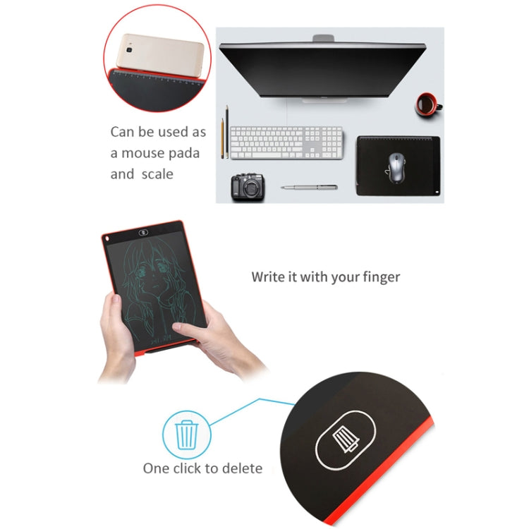 Tableta de escritura LCD portátil de 12 pulgadas, dibujo de grafiti, almohadilla electrónica de escritura a mano, tablero gráfico de mensajes, papel de borrador con bolígrafo de escritura, 12 inch Black, 12 inch Green, 12 inch Blue, 12 inch Red        ...
