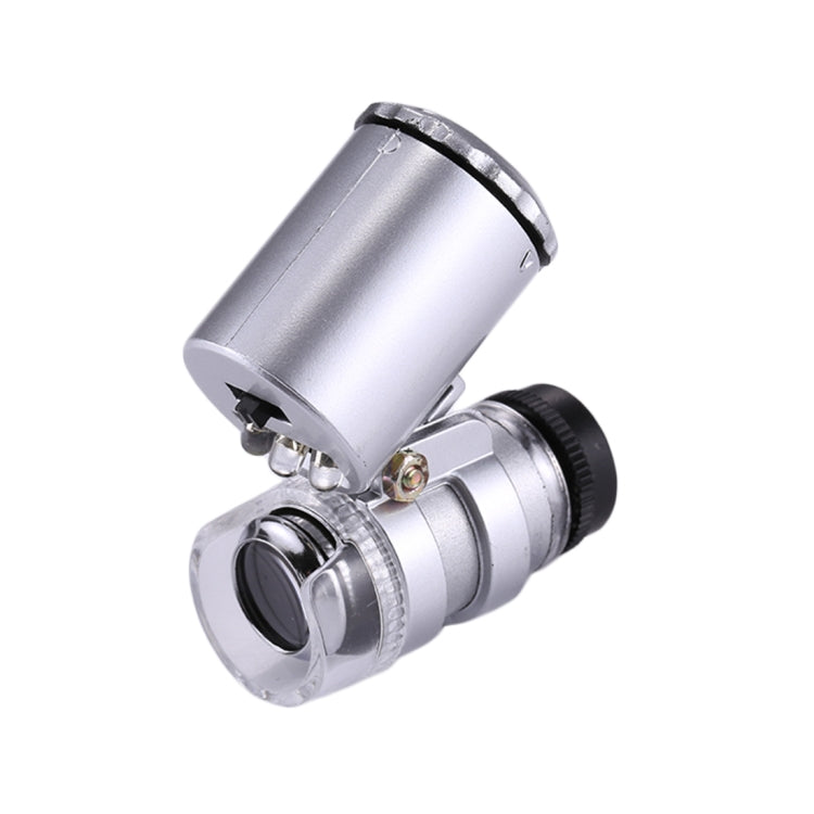 Mini microscopio portátil de valoración de joyas 60X con luz LED y función de detección de moneda