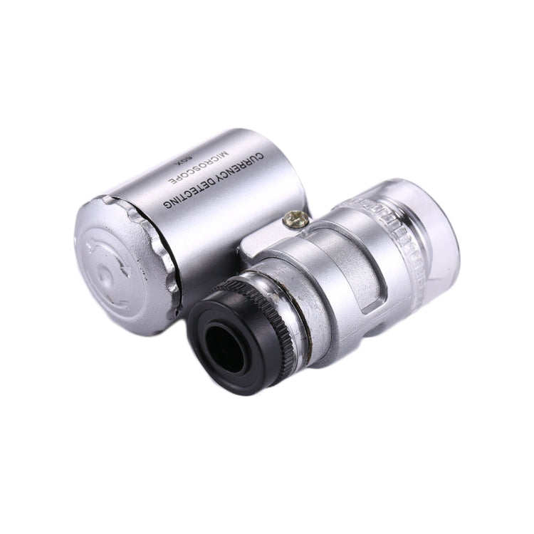 Mini microscopio portátil de valoración de joyas 60X con luz LED y función de detección de moneda