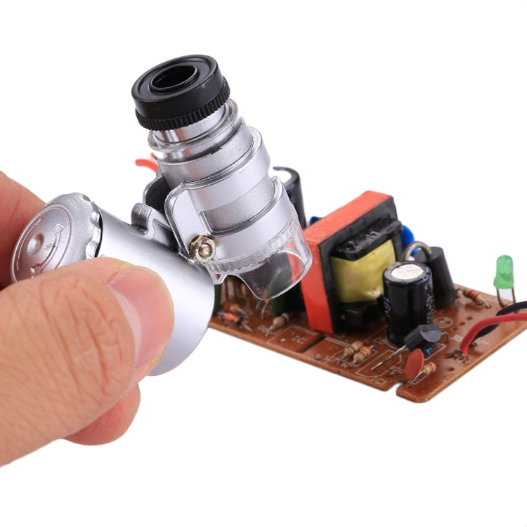 Mini microscopio portátil de valoración de joyas 60X con luz LED y función de detección de moneda
