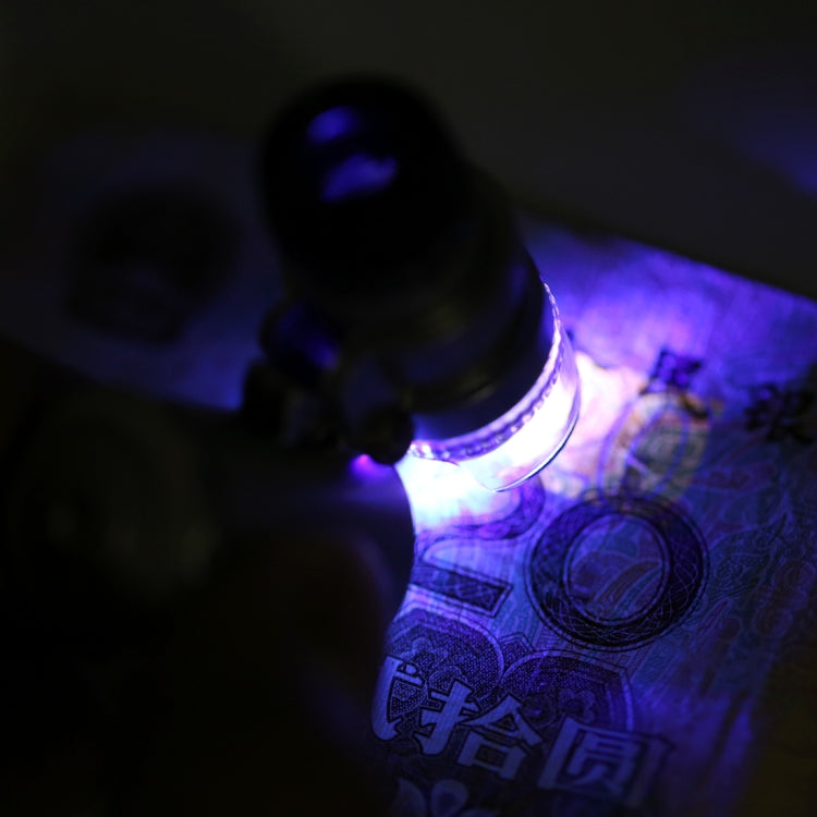 Mini microscopio portátil de valoración de joyas 60X con luz LED y función de detección de moneda