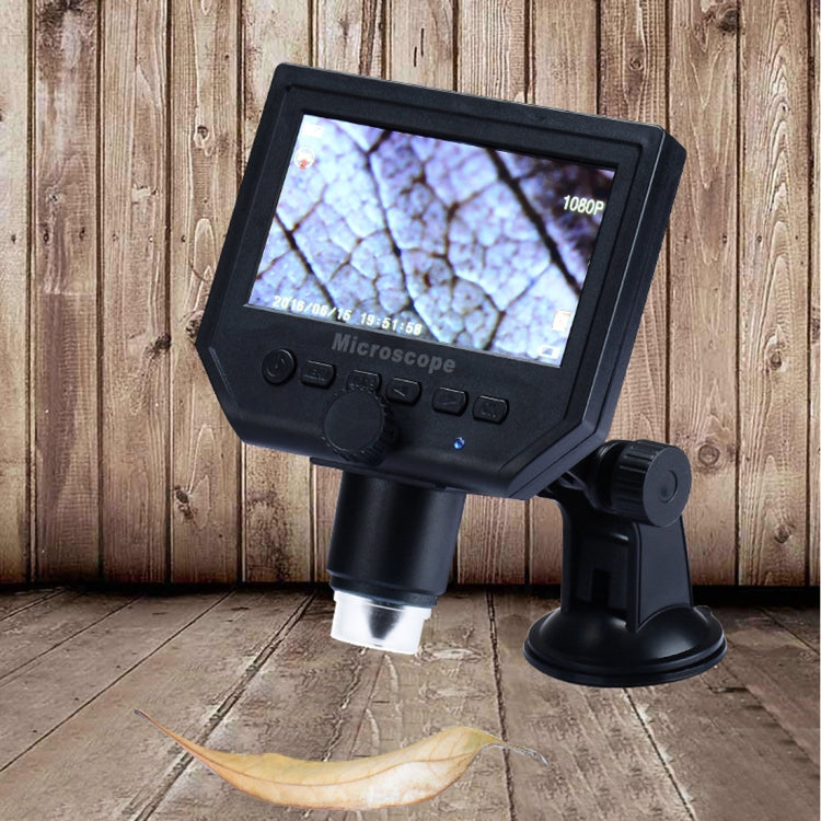G600 600X 3.6MP Pantalla LCD HD de 4.3 pulgadas Carga USB Microscopio digital portátil con luz LED, compatible con tarjeta Micro SD (64 GB máx.), Enchufe de EE. UU., CA 100-240 V, US Plug