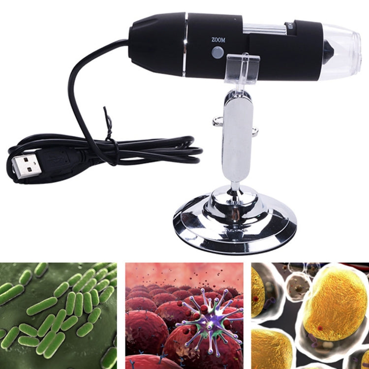 Microscopio digital USB con sensor de imagen de 0,3 MP y lupa 1000X con 8 LED y soporte profesional, 1000X