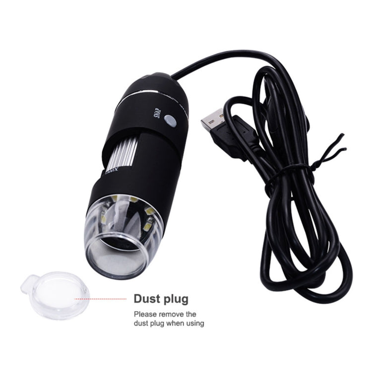 Microscopio digital USB con sensor de imagen de 0,3 MP y lupa 1000X con 8 LED y soporte profesional, 1000X