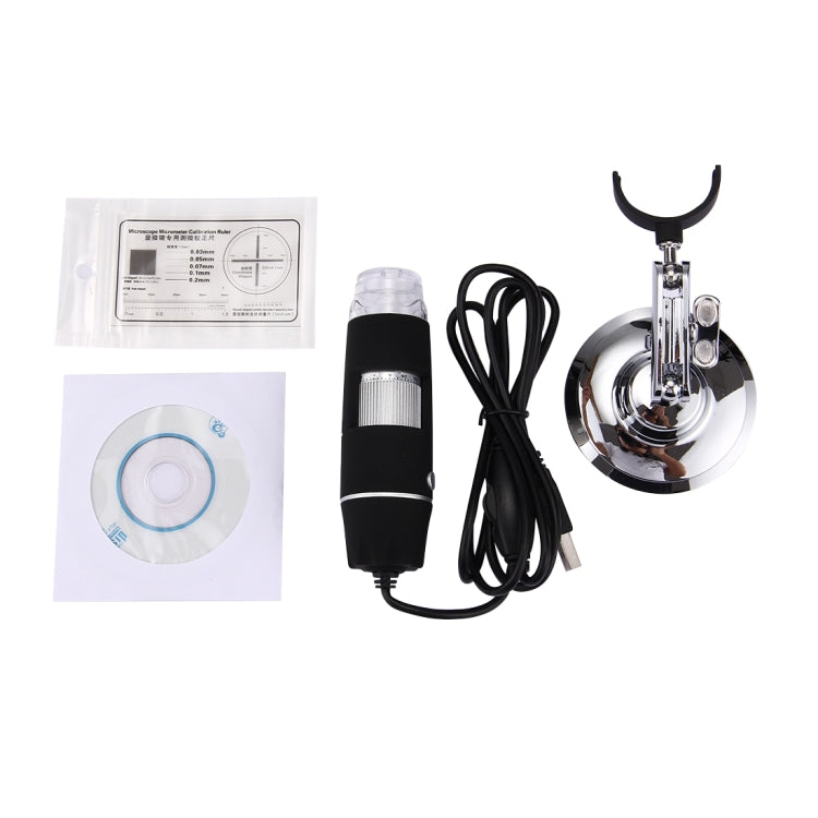 Microscopio digital USB con sensor de imagen de 0,3 MP y lupa 1000X con 8 LED y soporte profesional, 1000X