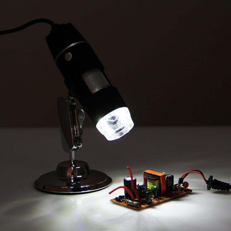 Microscopio digital USB con sensor de imagen de 0,3 MP y lupa 1000X con 8 LED y soporte profesional, 1000X