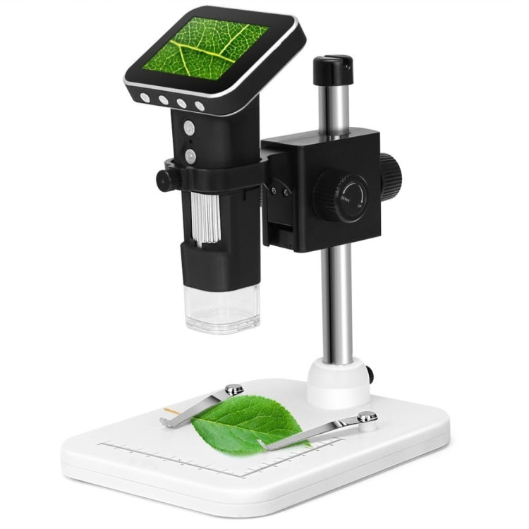 Lupa con Zoom 500X, Sensor de imagen de 3MP, microscopio Digital USB con pantalla de 2,5 pulgadas, 8 LED y soporte profesional, compatible con tarjeta TF, DMS-015M 500X