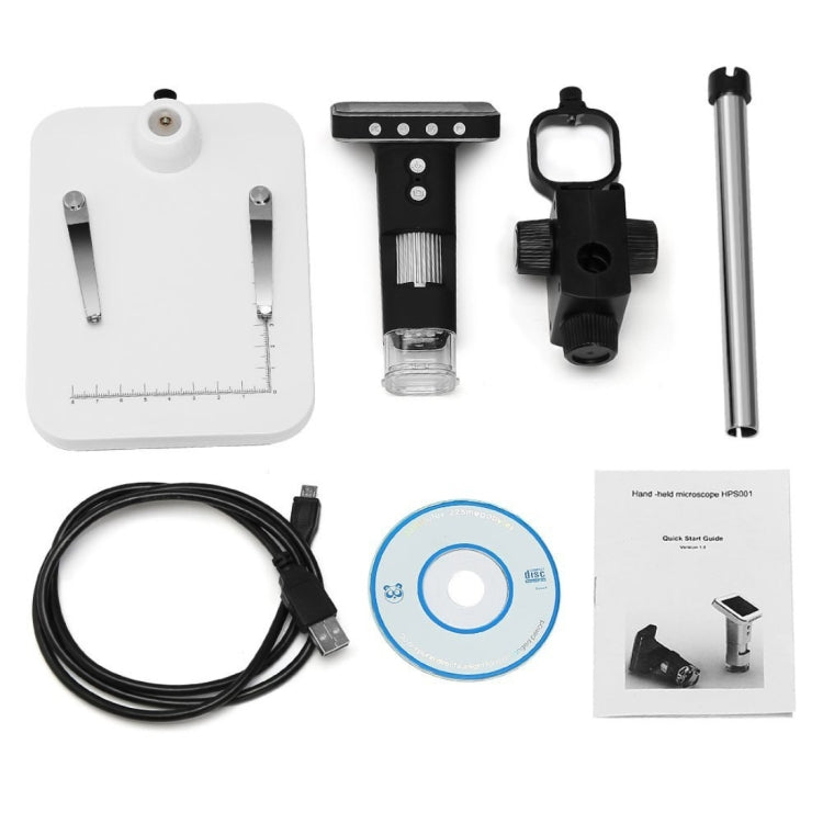 Lupa con Zoom 500X, Sensor de imagen de 3MP, microscopio Digital USB con pantalla de 2,5 pulgadas, 8 LED y soporte profesional, compatible con tarjeta TF, DMS-015M 500X