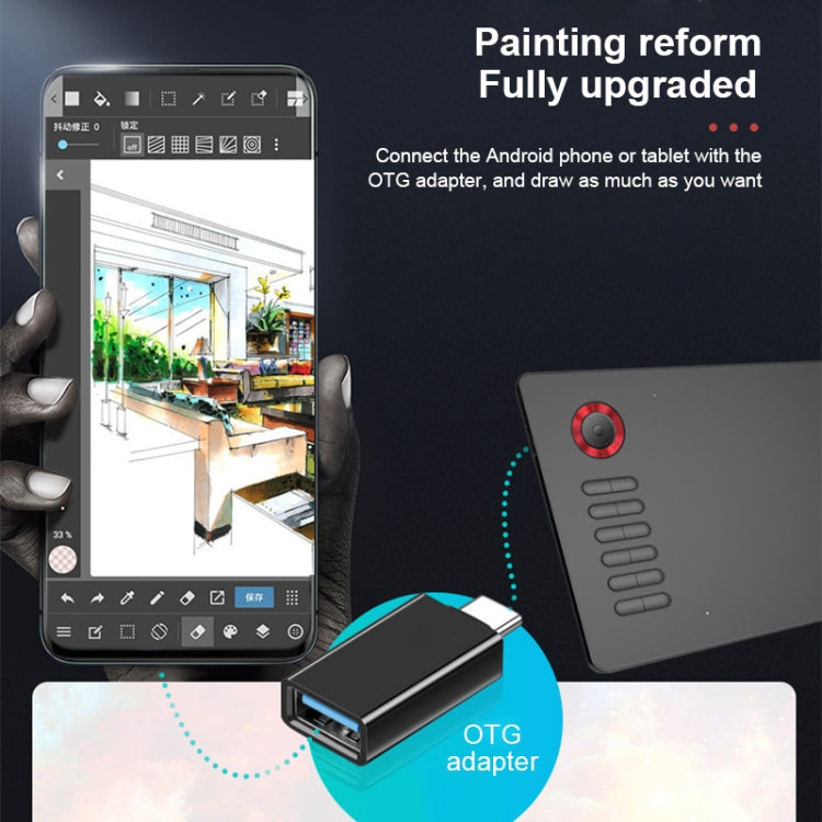VEIKK A15PRO 10x6 pulgadas 5080 LPI interfaz tipo C tableta gráfica electrónica táctil inteligente