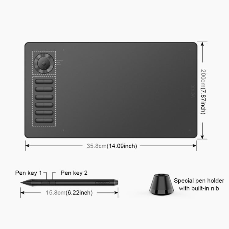 VEIKK A15PRO 10x6 pulgadas 5080 LPI interfaz tipo C tableta gráfica electrónica táctil inteligente