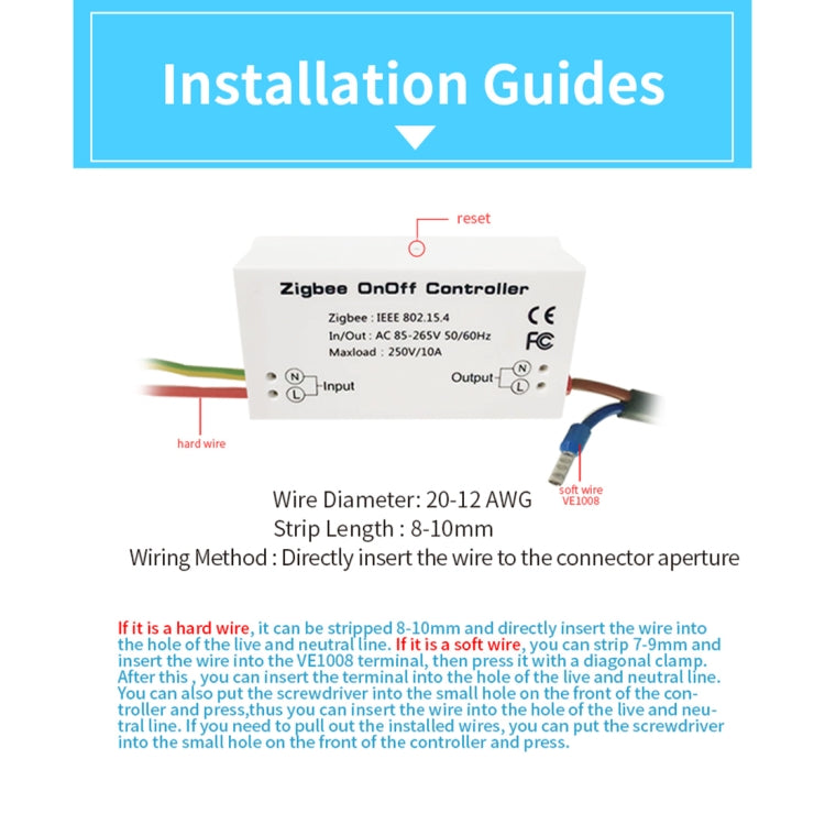 Controlador de interruptor inalámbrico inteligente 85-265V 50-60Hz IEEE 802.15.4 Zigbee