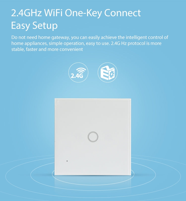 NEO NAS-SC01W Interruptor de control de luz inteligente inalámbrico WiFi EU 1Gang, 1 Gang