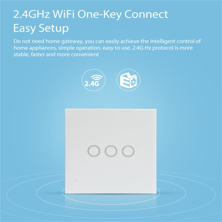 NEO NAS-SC03W WiFi inalámbrico UE Interruptor de control de luz inteligente 3Gang, 3 Gang
