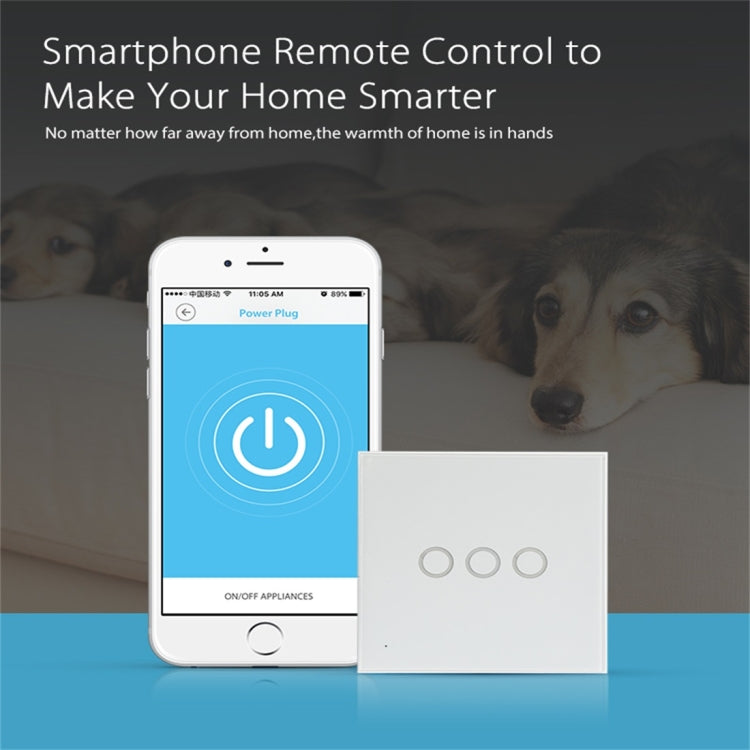 NEO NAS-SC03W WiFi inalámbrico UE Interruptor de control de luz inteligente 3Gang, 3 Gang