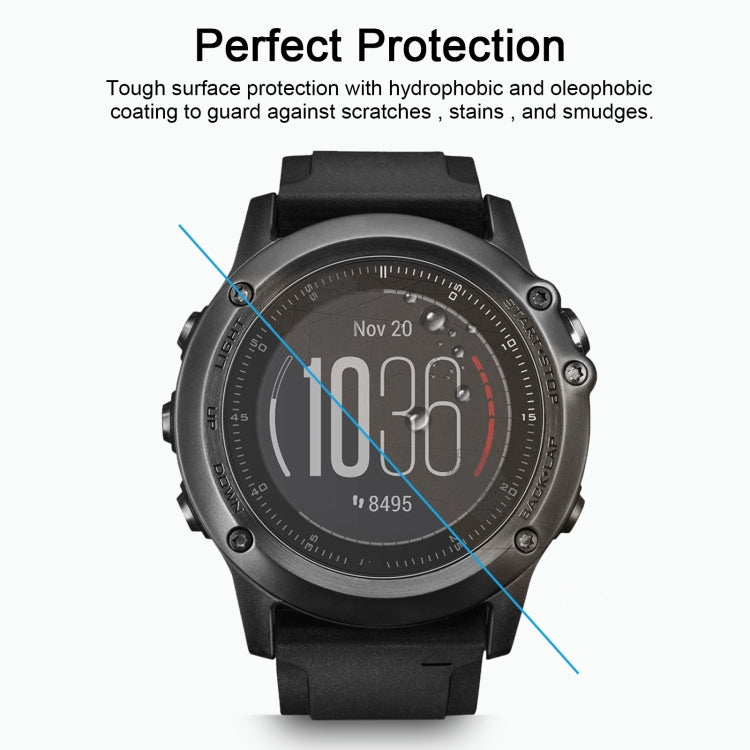 ENKAY Hat-Prince para reloj inteligente Garmin Fenix 3 HR 0,2 mm 9H Dureza superficial 2.15D Película de vidrio templado con borde curvo