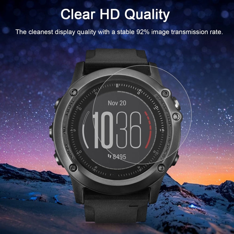 ENKAY Hat-Prince para reloj inteligente Garmin Fenix 3 HR 0,2 mm 9H Dureza superficial 2.15D Película de vidrio templado con borde curvo