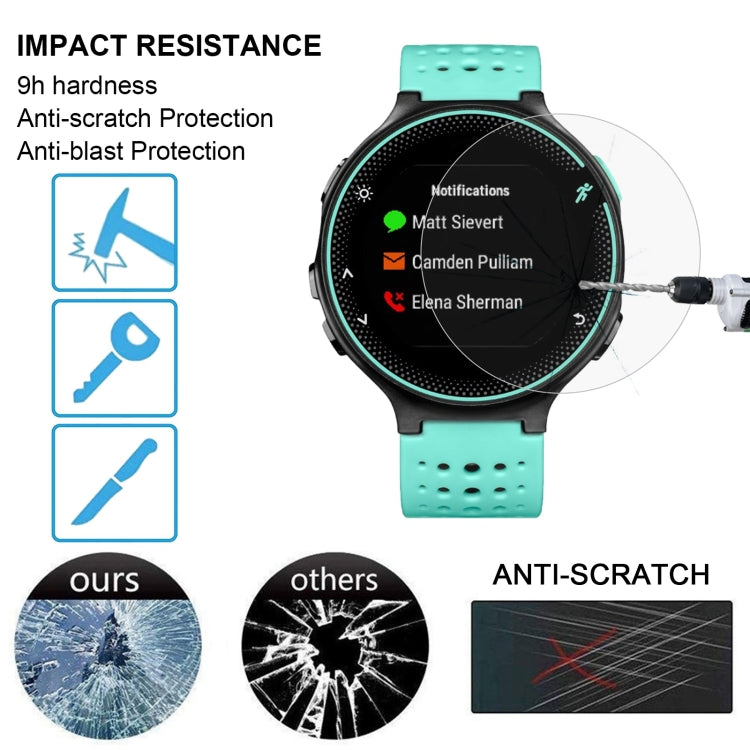 ENKAY Hat-Prince para reloj inteligente Garmin Forerunner 235 0,2 mm 9H Dureza superficial 2.15D Película de vidrio templado con borde curvado
