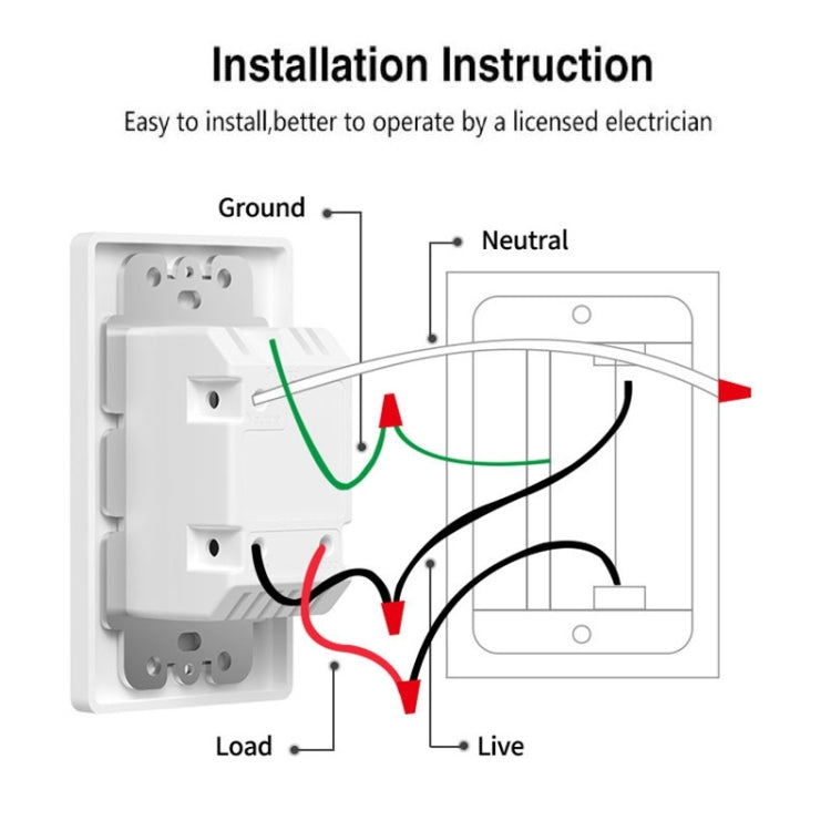 Interruptor táctil de pared inteligente WiFi tipo 120, enchufe de EE. UU.