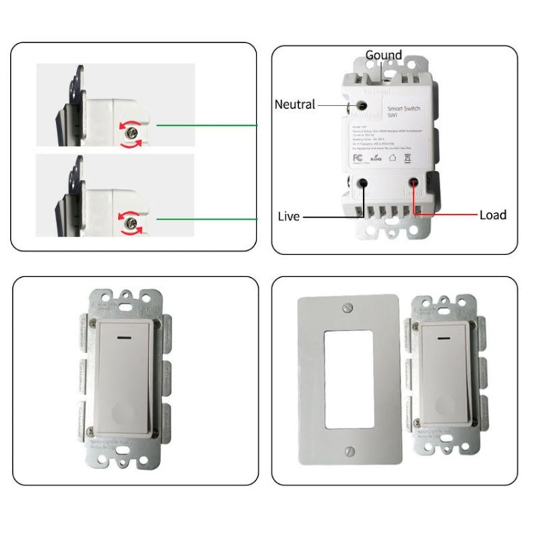 Interruptor táctil de pared inteligente WiFi tipo 120, enchufe de EE. UU.