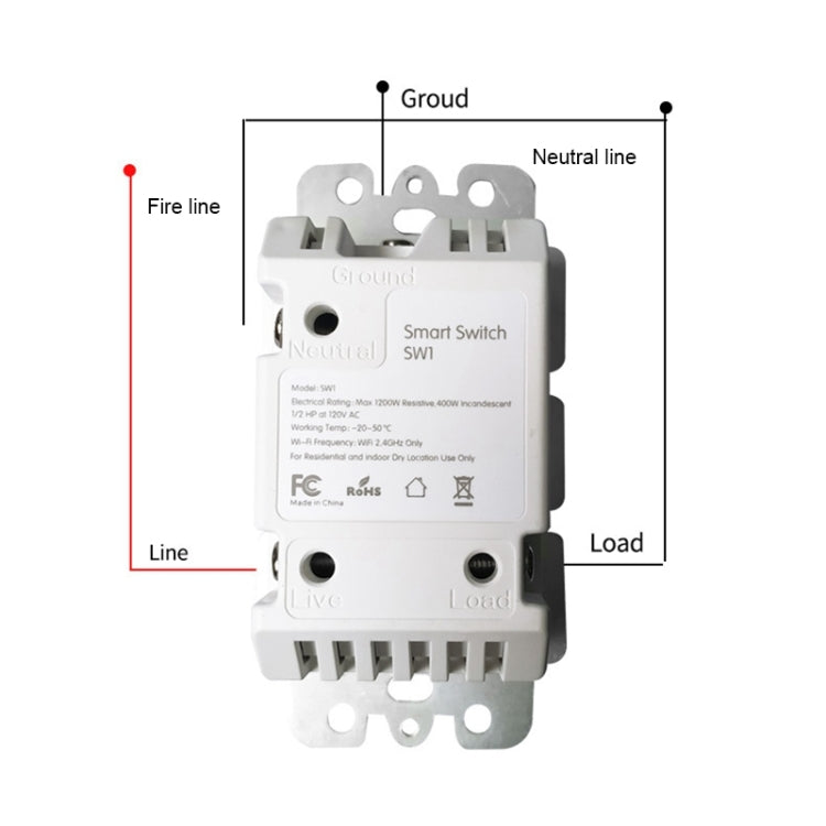 Interruptor táctil de pared inteligente WiFi tipo 120, enchufe de EE. UU.
