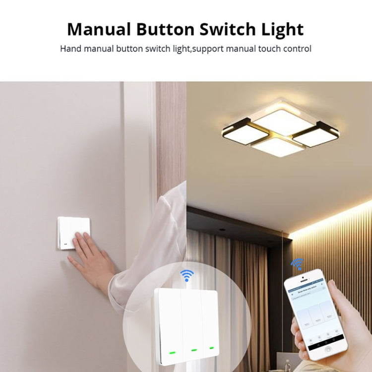 Interruptor inteligente de 3 botones Interruptor de pared inteligente, 3 Buttons
