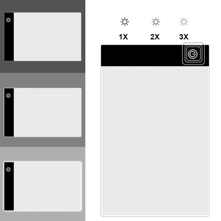 2,2 W 5 V LED tres niveles de brillo regulable A5 acrílico USB tableros de copia Anime boceto dibujo bloc de dibujo