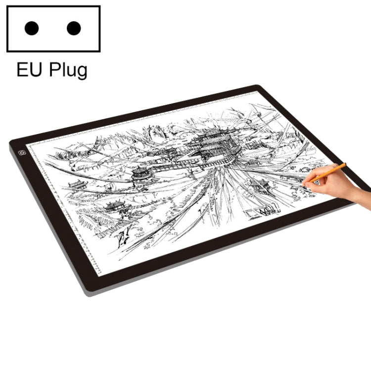 23W 12V LED tres niveles de brillo regulable A2 tableros de copia acrílicos Anime boceto dibujo bloc de dibujo, enchufe de la UE, EU Plug
