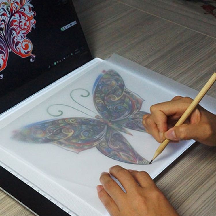 3.5W 5V LED USB Tres niveles de brillo Regulable A4 Escala de acrílico Tableros de copia Anime Sketch Drawing Sketchpad con cable USB 1.5m y adaptador de corriente, Copy Boards with USB Cable 1.5m & Power Adapter