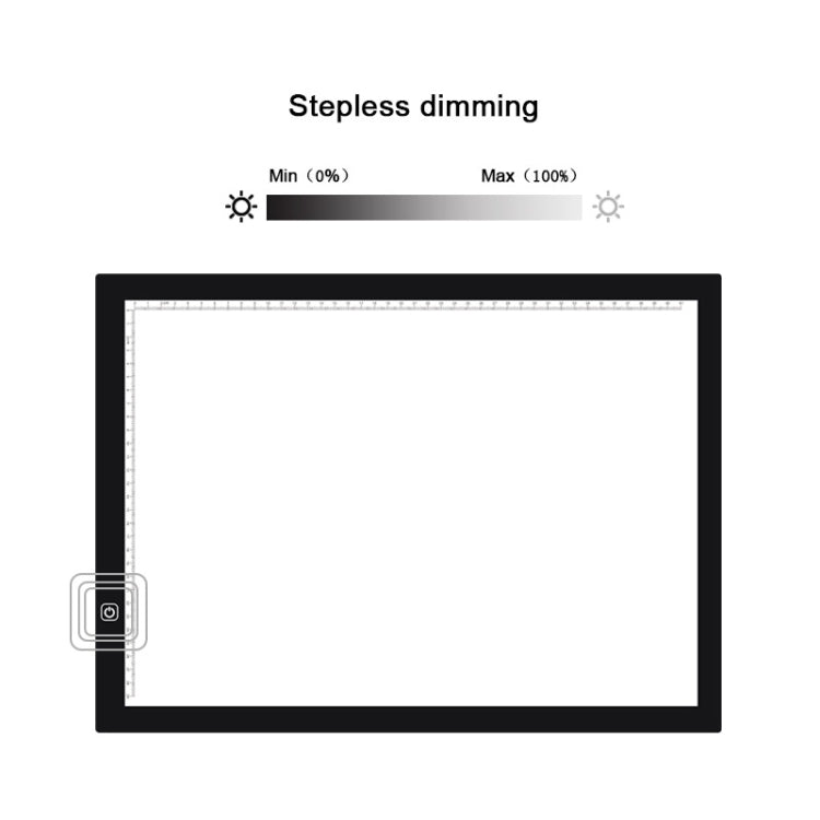 8W 5V LED USB Tres niveles de brillo Regulable A3 Escala de acrílico Tableros de copia Anime Sketch Drawing Sketchpad con cable USB y adaptador de corriente, Three Level of Brightness Dimmable with USB Cable & Power Adapter