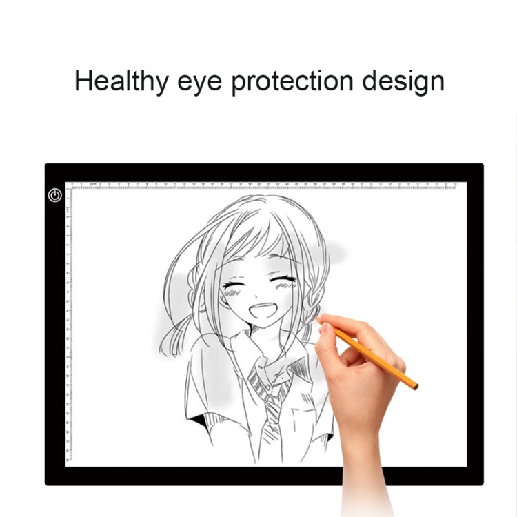 8W 5V LED USB Tres niveles de brillo Regulable A3 Escala de acrílico Tableros de copia Anime Sketch Drawing Sketchpad con cable USB y adaptador de corriente, Three Level of Brightness Dimmable with USB Cable & Power Adapter