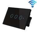 Interruptor de luz inteligente TC120 Wifi, Panel táctil con pantalla de cristal, Control por voz, interruptor de pared inalámbrico, funciona con Alexa Echo/Google Home