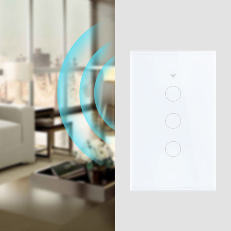 Interruptor de luz inteligente TC120 Wifi, Panel táctil con pantalla de cristal, Control por voz, interruptor de pared inalámbrico, funciona con Alexa Echo/Google Home