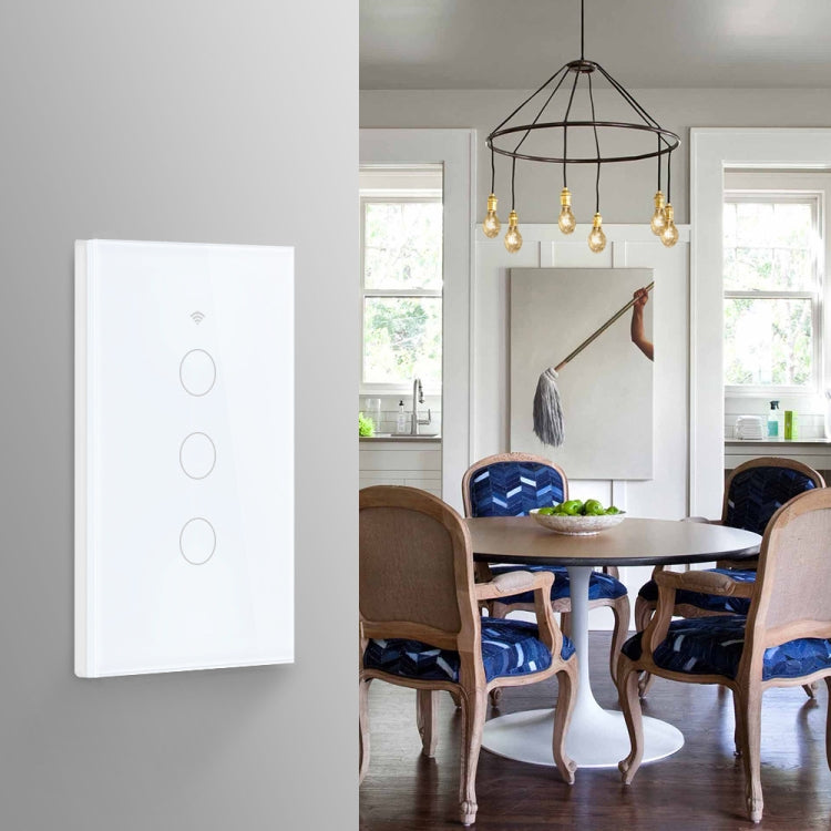 Interruptor de luz inteligente TC120 Wifi, Panel táctil con pantalla de cristal, Control por voz, interruptor de pared inalámbrico, funciona con Alexa Echo/Google Home