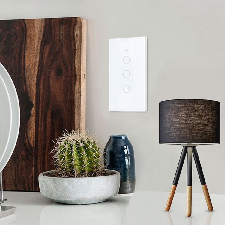 Interruptor de luz inteligente TC120 Wifi, Panel táctil con pantalla de cristal, Control por voz, interruptor de pared inalámbrico, funciona con Alexa Echo/Google Home