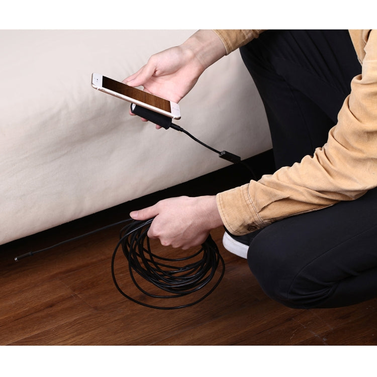 YPC110 Cámara de inspección de tubo de serpiente endoscópica WiFi con cámara HD de 8 mm y 2.0 MP con 8 LED, resistente al agua IP68, diámetro de lente: 8 mm, longitud: 2 m, línea dura, 2m Hard Line