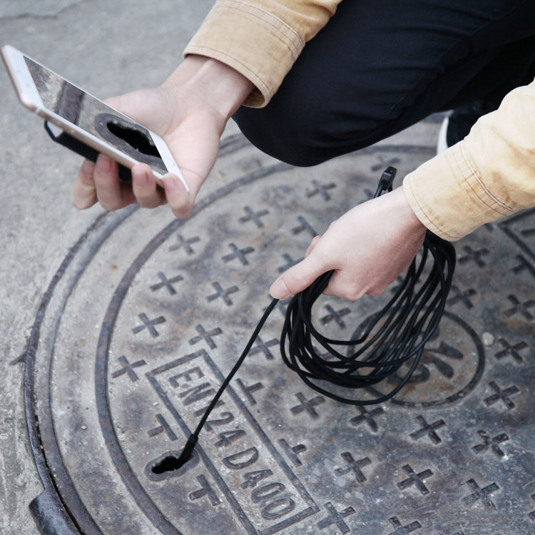YPC110 Cámara de inspección de tubo de serpiente endoscópica WiFi con cámara HD de 8 mm y 2.0 MP con 8 LED, resistente al agua IP68, diámetro de lente: 8 mm, longitud: 10 m, línea dura, 10m Hard Line