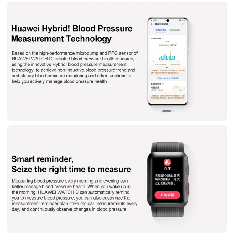 HUAWEI WATCH D Reloj Inteligente Saludable, Pantalla AMOLED de 1,64 Pulgadas, Soporte para Monitoreo de ECG/Presión Arterial