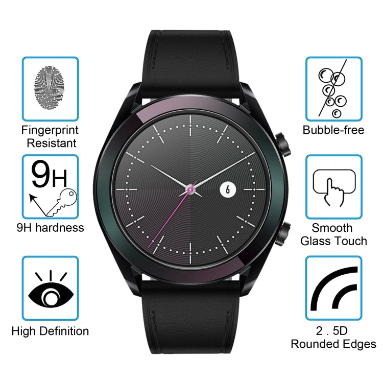 ENKAY Hat-Prince 0,2 mm 9H 2.15D Película de vidrio templado con borde curvo para Huawei Watch GT 42 mm