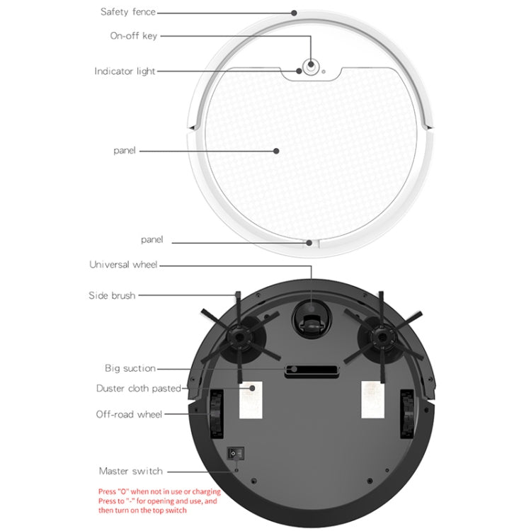 BOWAI OB8S Robot de barrido de carga de ruta inteligente para el hogar, OB8S (Black), OB8S (White)
