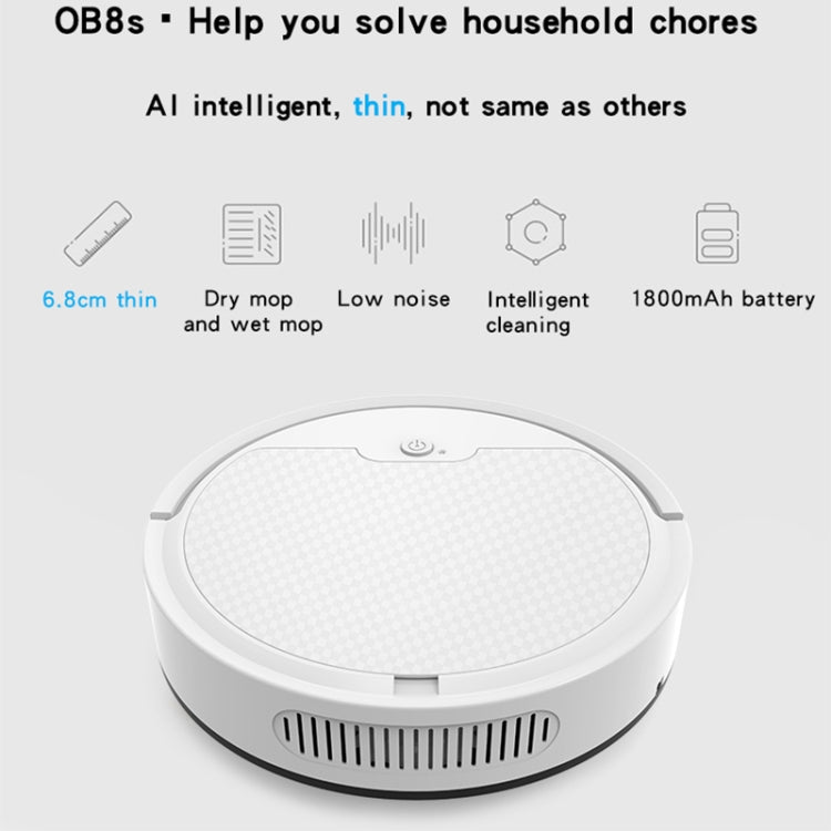 BOWAI OB8S Robot de barrido de carga de ruta inteligente para el hogar, OB8S (Black), OB8S (White)