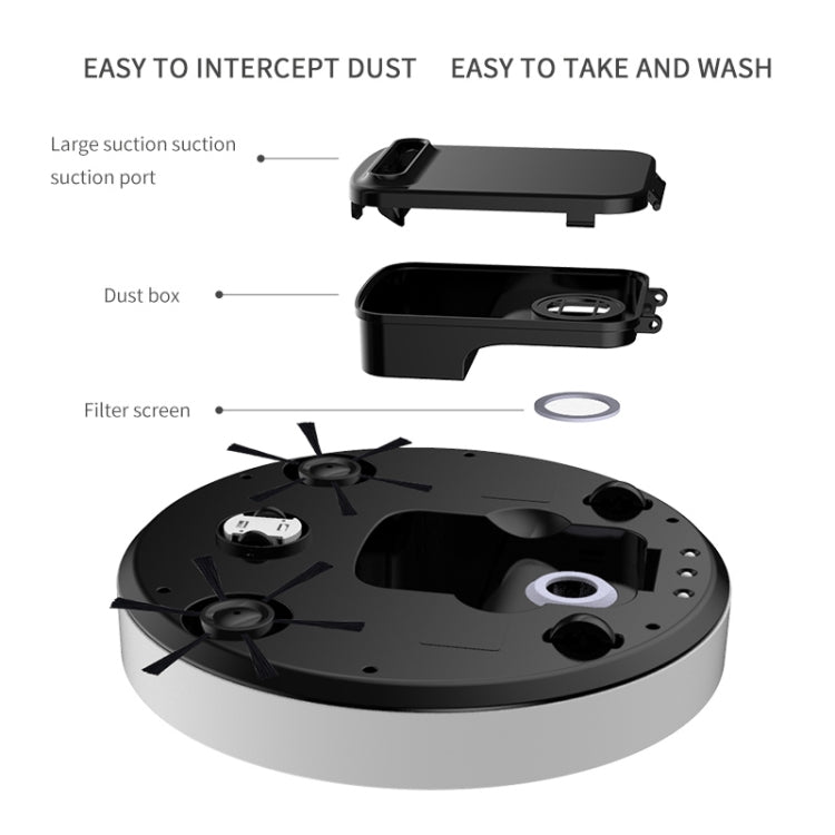 BOWAI OB12 Robot de barrido con carga USB inteligente para el hogar, OB12 (Black), OB12 (White)