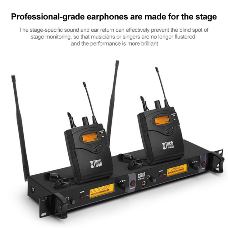 XTUGA IEM1200 Transmisor Inalámbrico 10 Bodypack Stage Singer Sistema De Monitor In-Ear, Transmitter 10 Bodypack