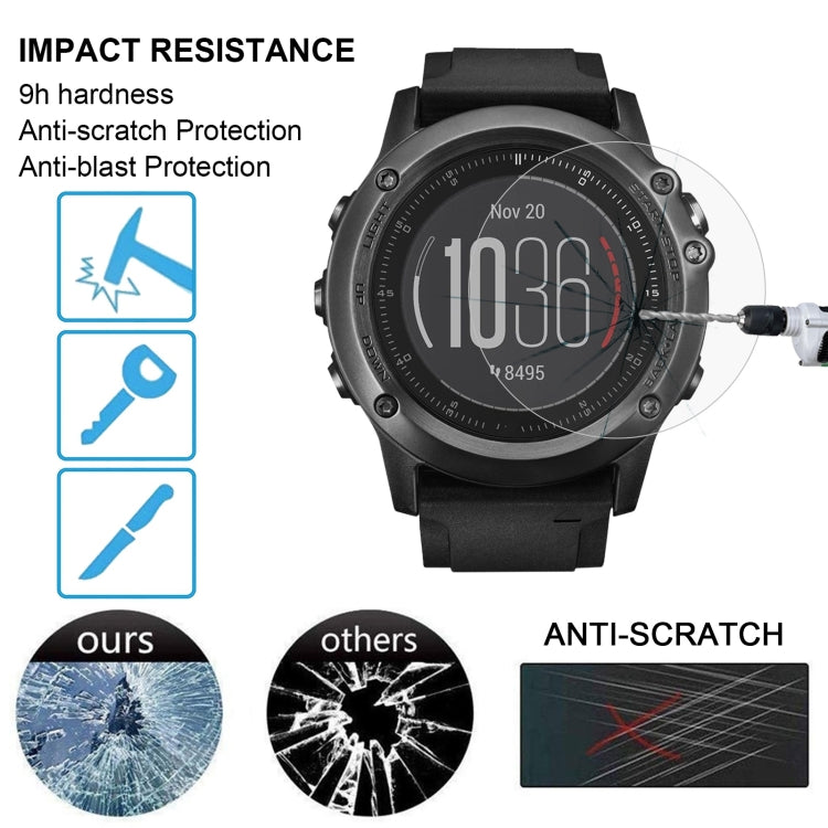 2 uds ENKAY Hat-Prince para reloj inteligente Garmin Fenix 3 HR 0,2mm 9H dureza de la superficie 2.15D película de pantalla de vidrio templado a prueba de explosiones