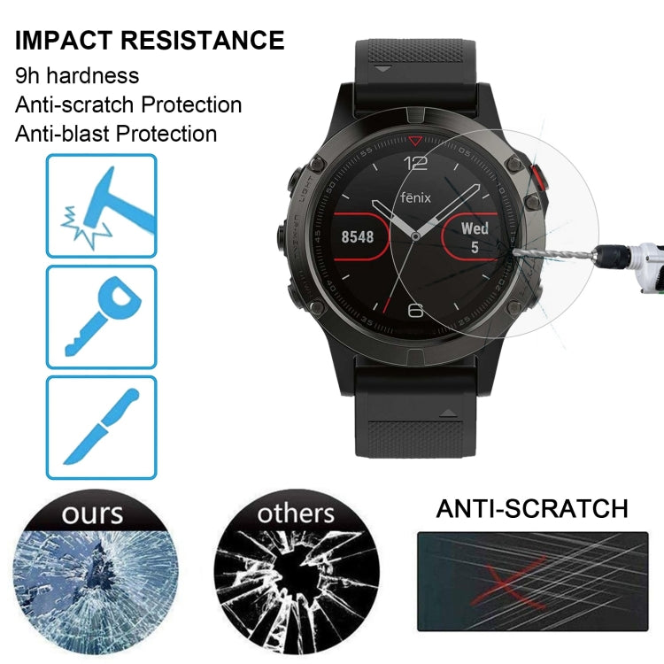 2 uds ENKAY Hat-Prince para reloj inteligente Garmin Fenix 5 0,2mm 9H dureza superficial 2.15D película de pantalla de vidrio templado a prueba de explosiones