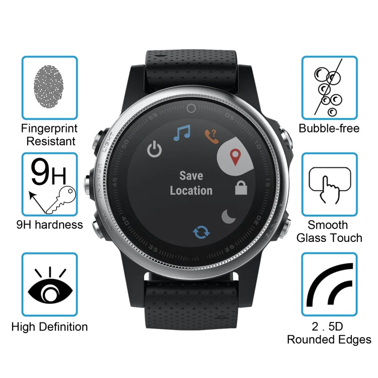 2 uds ENKAY Hat-Prince para reloj inteligente Garmin Fenix 5S 0,2mm 9H dureza superficial 2.15D película de pantalla de vidrio templado a prueba de explosiones