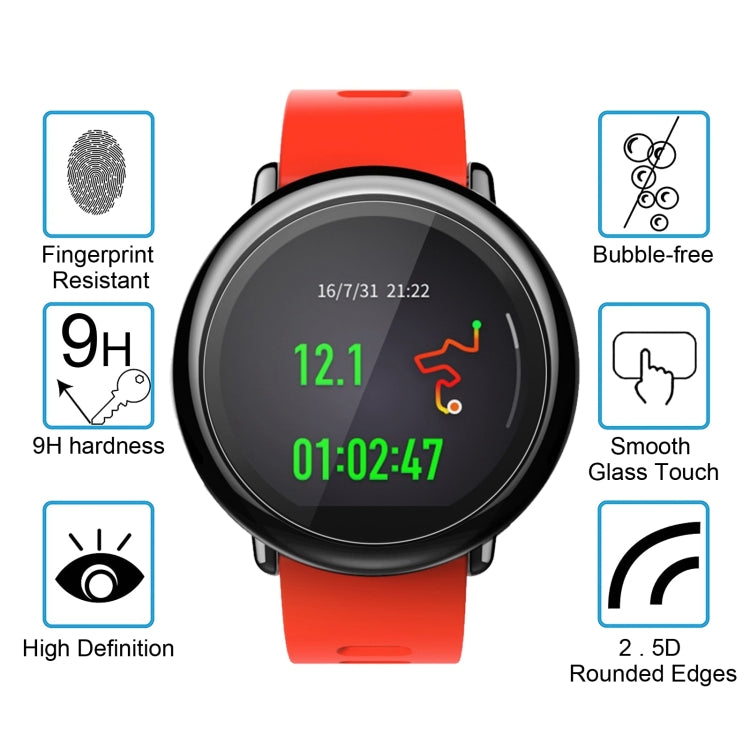 2 PCS ENKAY Hat-Prince para Xiaomi Huami AMAZFIT Smart Watch 0.2mm 9H Dureza superficial 2.15D Película de pantalla de vidrio templado a prueba de explosiones